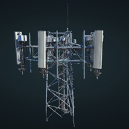 An interactive point cloud of telecom equipment on a cell tower